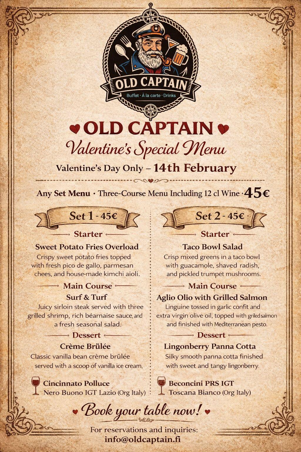 valentine special menu